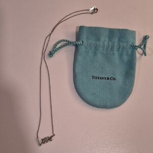 Tiffany & Co. Silver Script Pendant Necklace